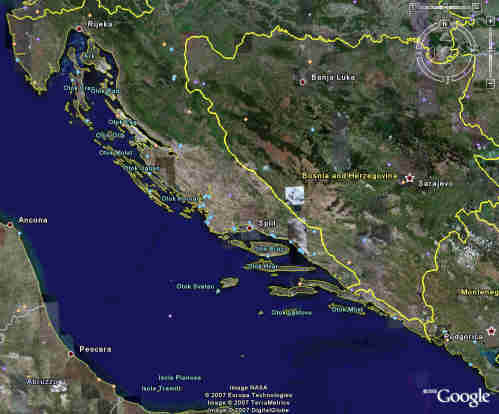 Přehledov&aacute; mapa Chorvatska